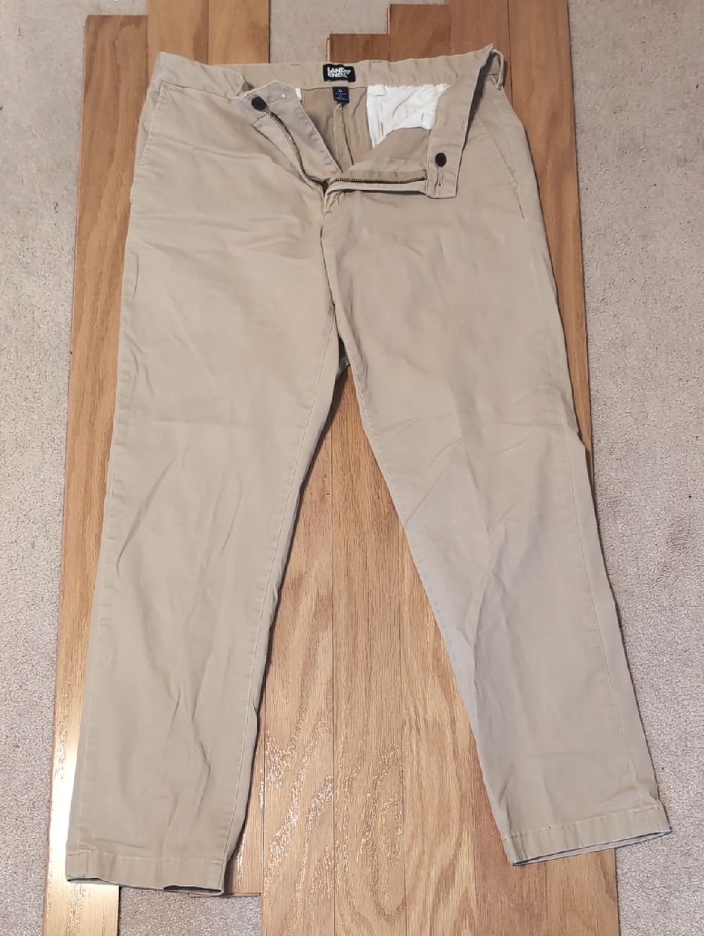 Lands' End Men’s Khaki Chinos in Light Tan
